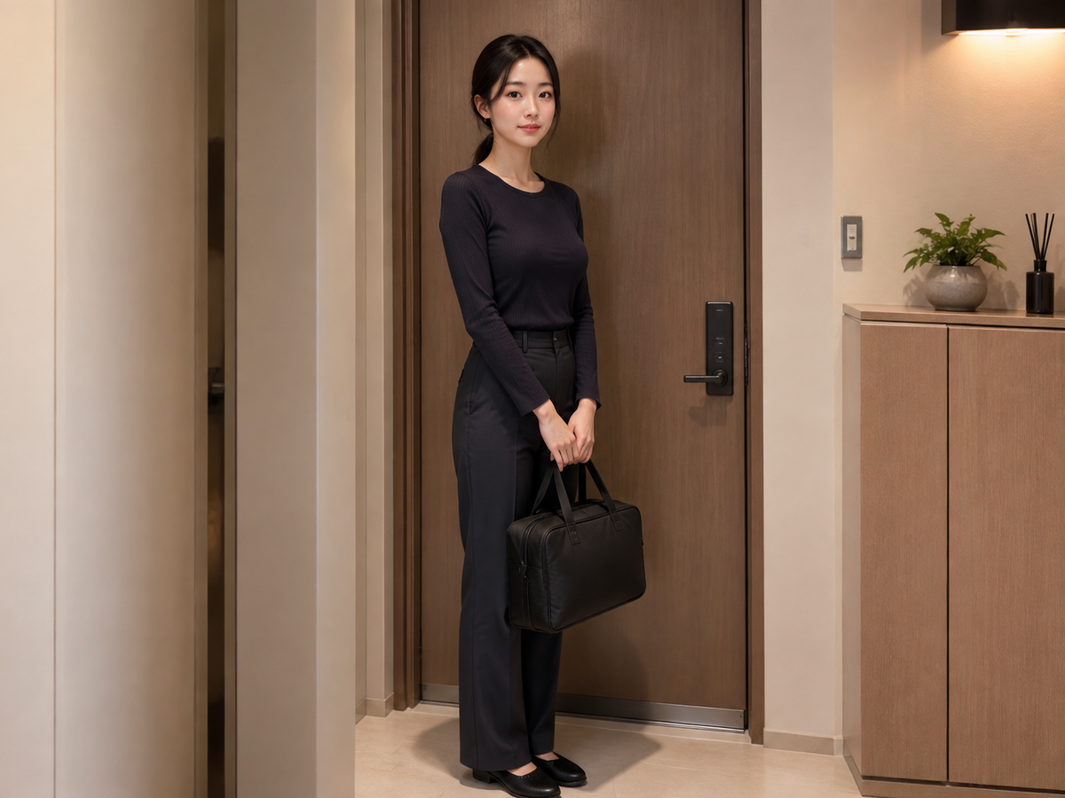 과천 방문 홈케어 일정을 준비하는 젊은 성인 한국 여성 관리사